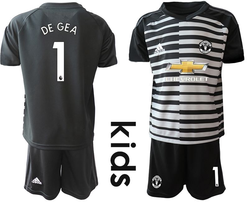 Youth 2020-2021 club Manchester United black goalkeeper #1 Soccer Jerseys->manchester united jersey->Soccer Club Jersey